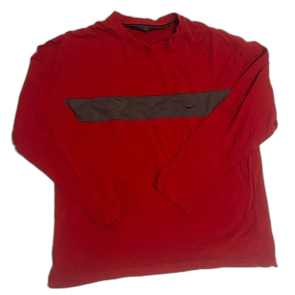 Nike Red and Black Long Sleeve Tee